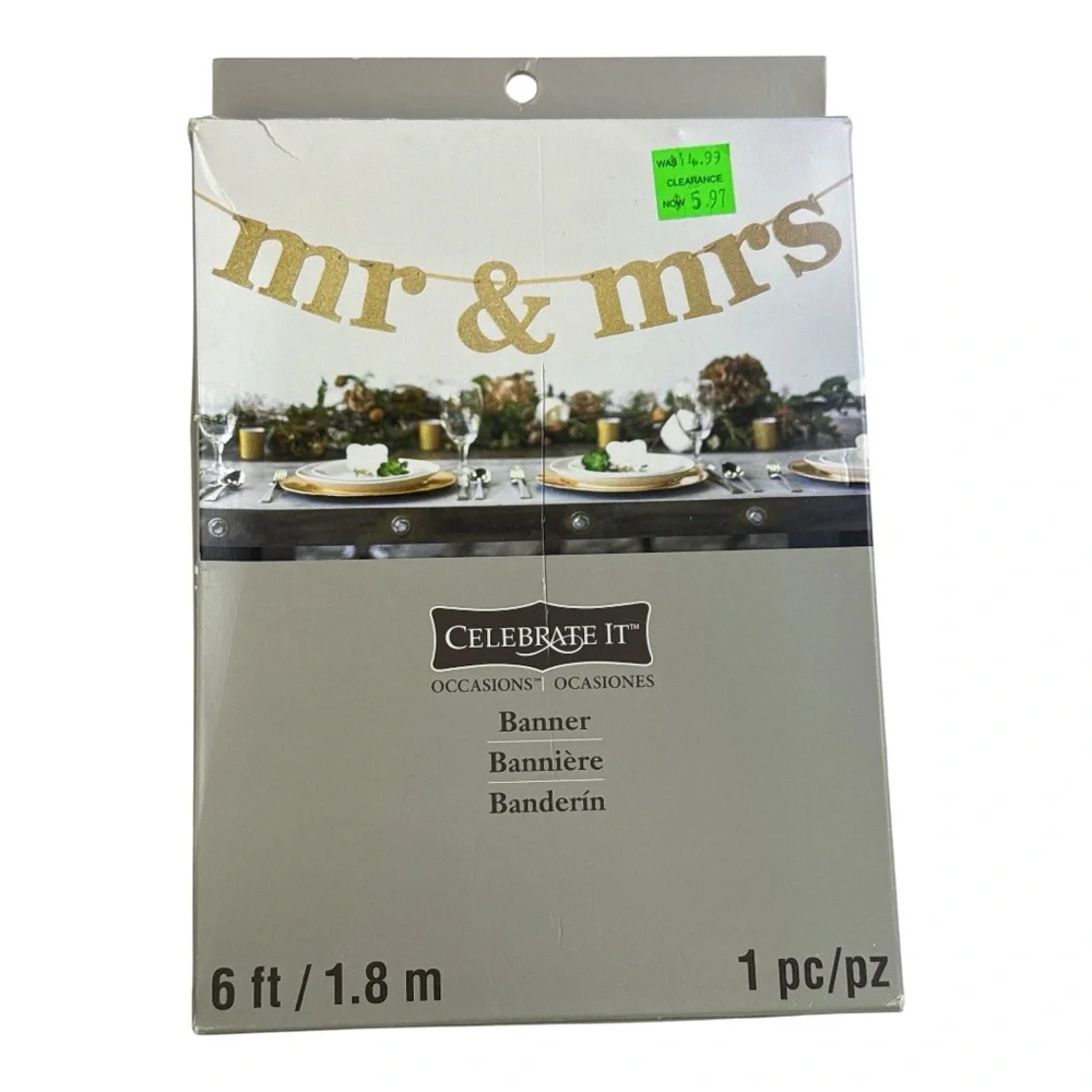 Silver and Gold MR & MRS Party Banner Sets